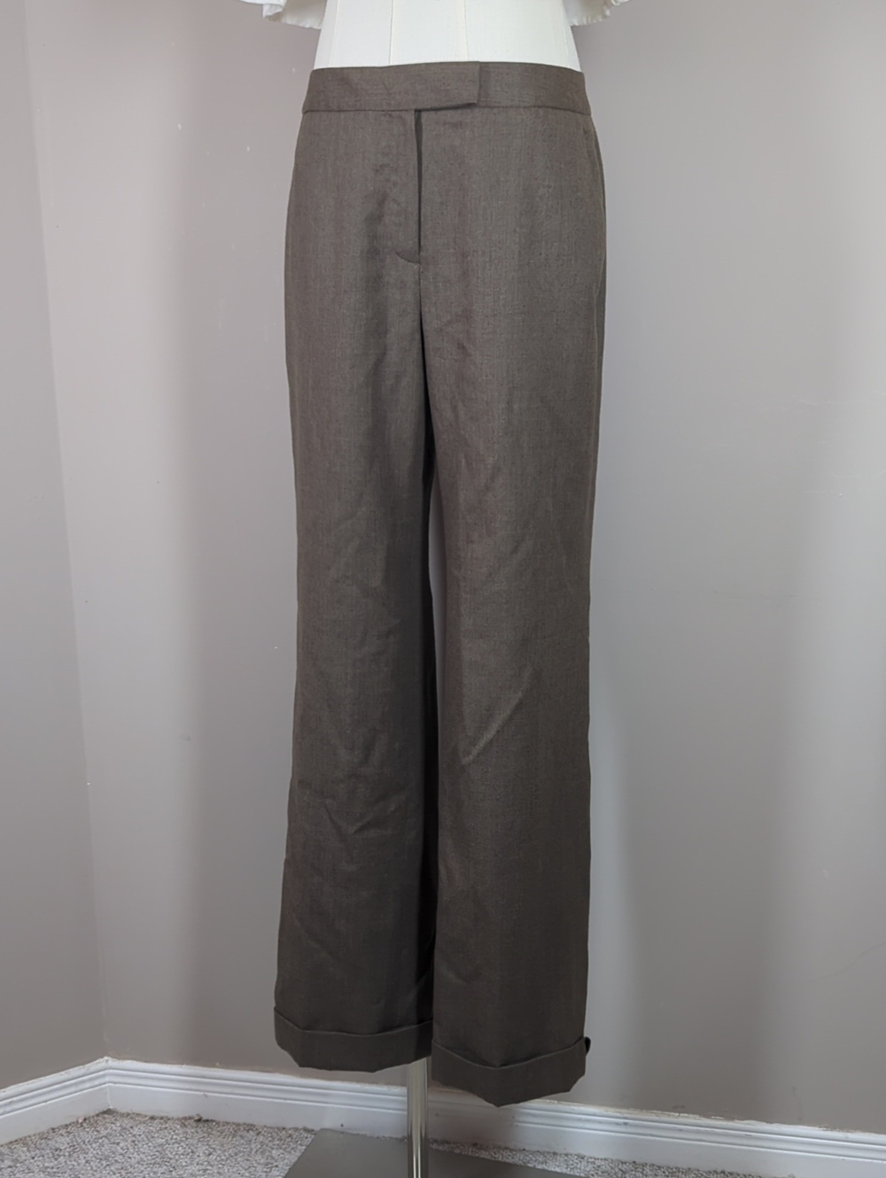 Brooks Brothers 346 Wool Trouser Straight Leg Cuffed Women's Pants